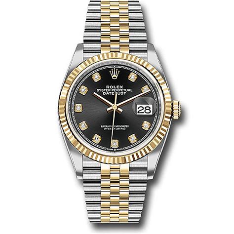 rolex datejust black dial diamond